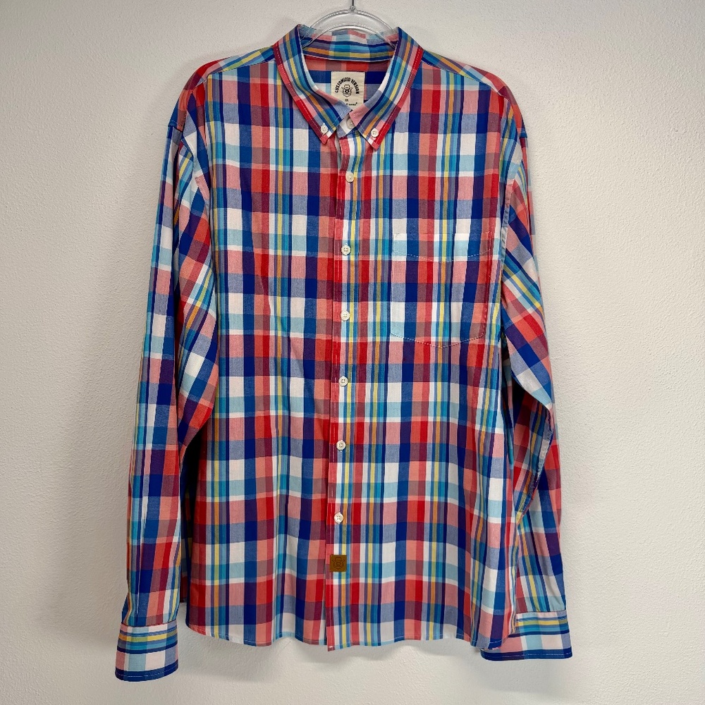 Dubinik Customized Version Long Sleeve Plaid Western‎ Button Down Shirt 2XL